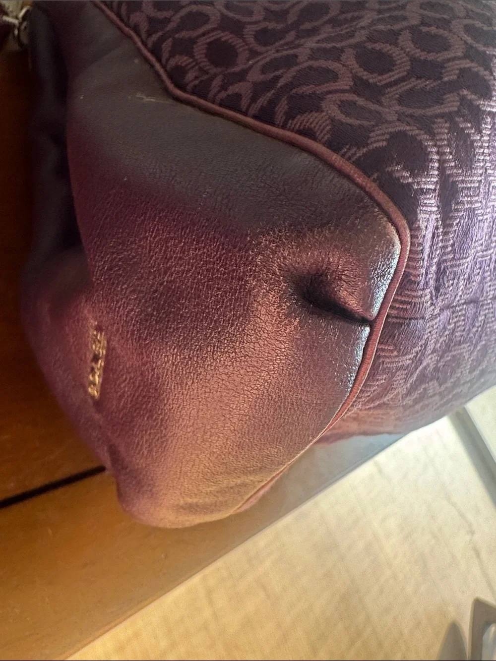 Coach Madison Phoebe Plum Signature Jacquard Shoulder Bag
